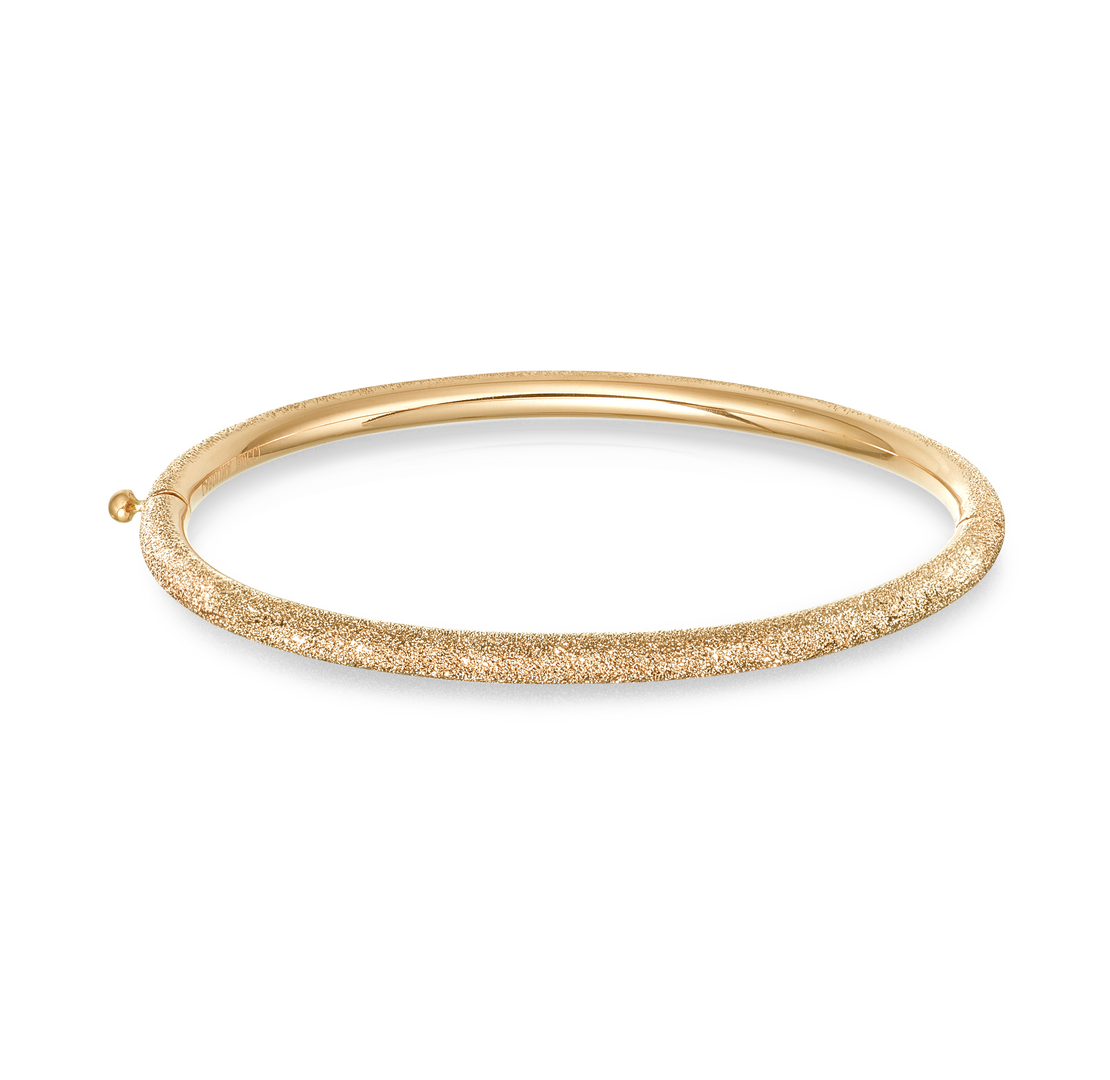 18kt Florentine Finish Thick Bangle