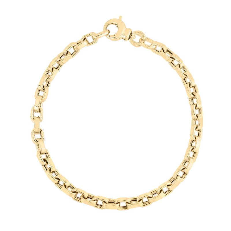 18kt Square Link Chain Bracelet