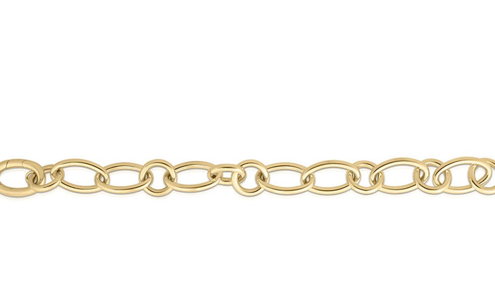 Roberto Coin 18kt Alternating Oval & Round Link Bracelet