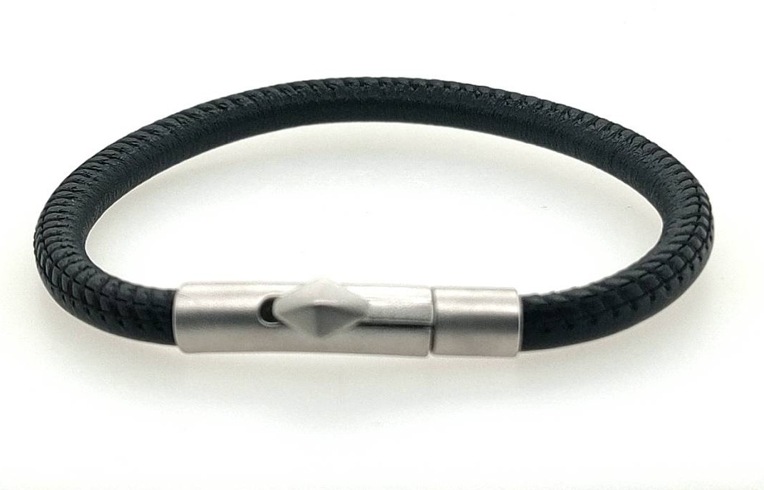 Walters Faith Leather Cord Sydney Bracelet With Sterling Silver Origami Clasp 7.5"