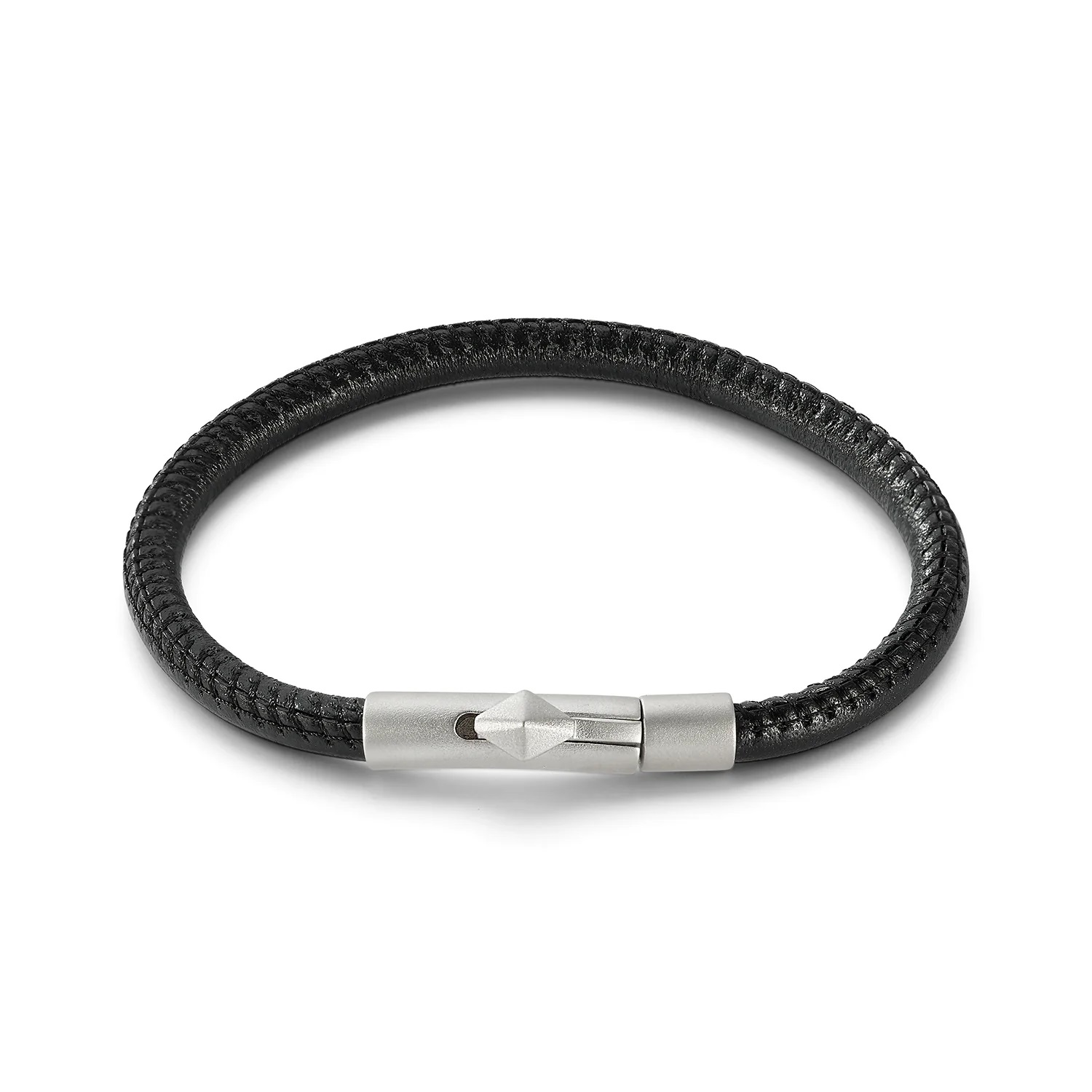 Sydney Leather Cord Bracelet With Sterling Silver Origami Clasp