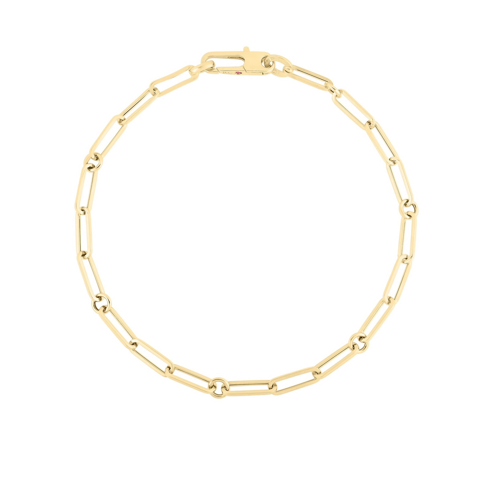 Roberto Coin 18kt Yellow Gold  Paperclip And Round Link Bracelet