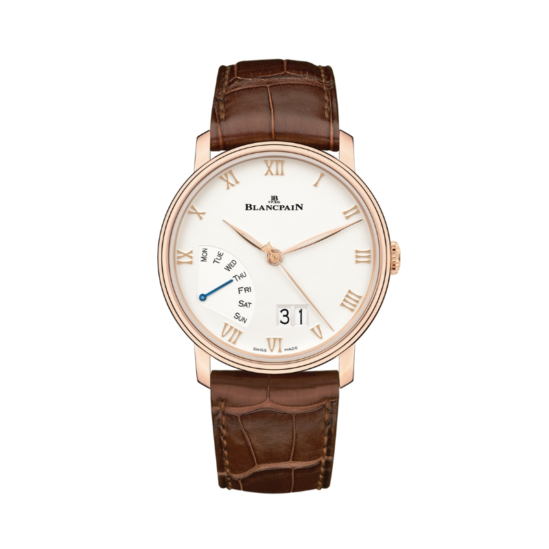 Blancpain Grande Date Jour Retrograde 40.5mm 18k Rose Gold Opaline Dial Brown Alligator Strap