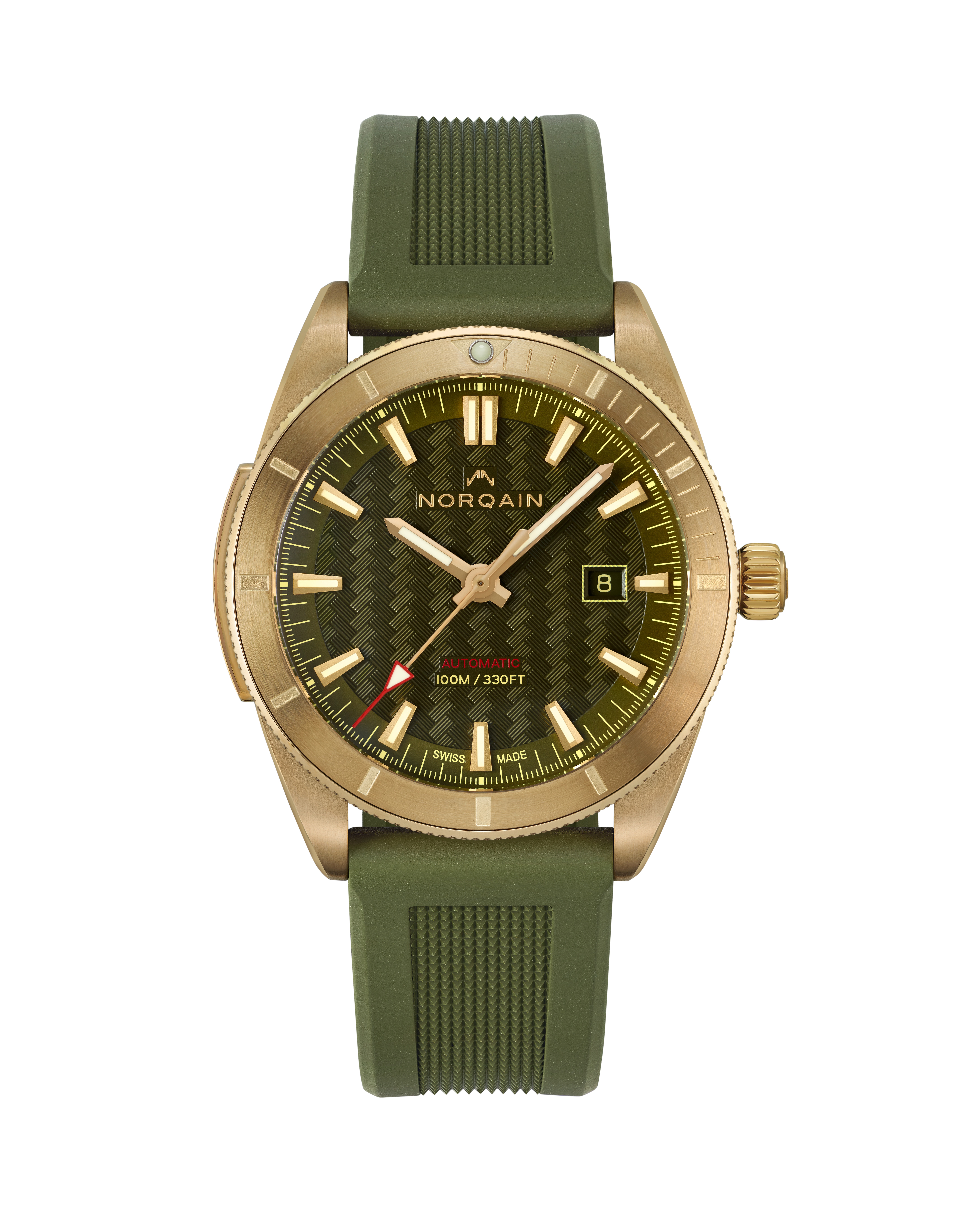 Norqain Adventure Sport 42mm Bronze Case with Green Rubber