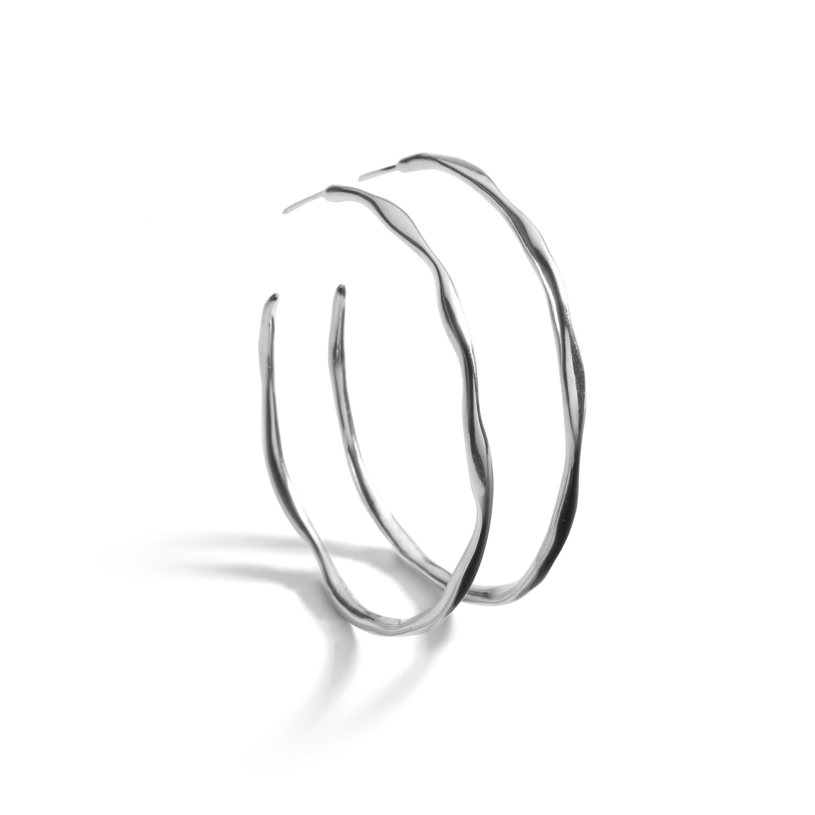 Sterling Silver Classico Squiggle Hoop Earrings