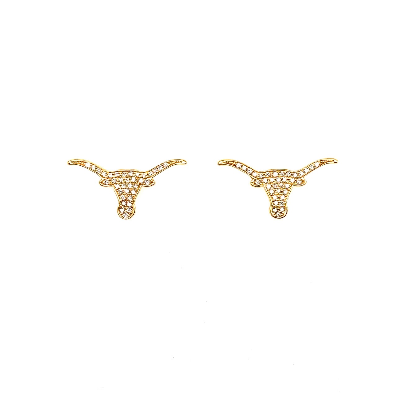 Korman Signature 18kt Yellow Gold and Diamond Longhorn Cufflinks