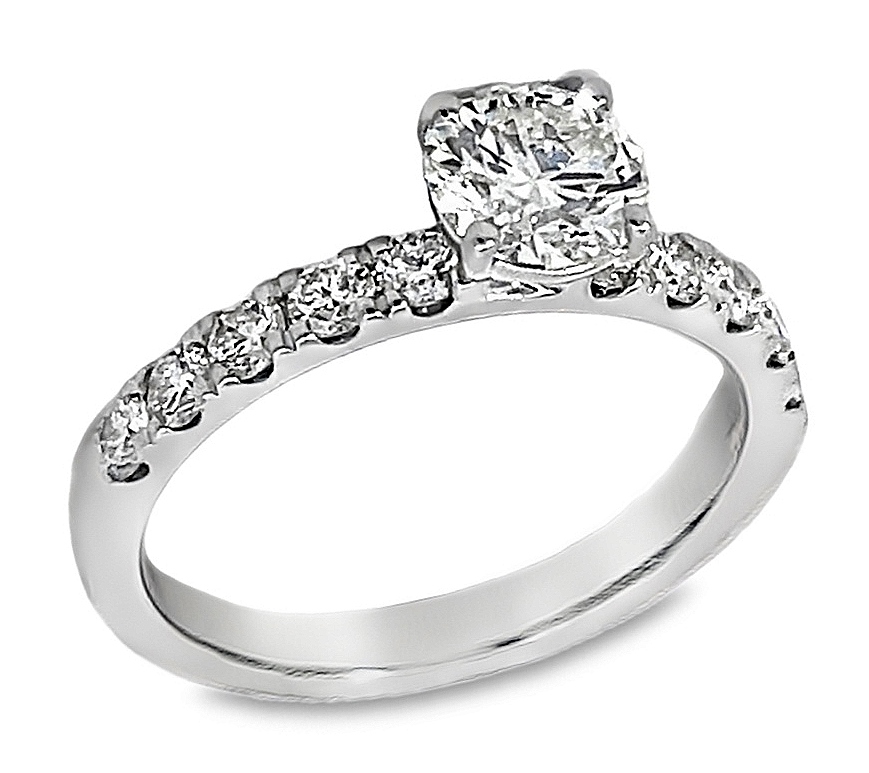 Fire & Ice .75ctr 1.25cttw 18kt Wg Dia Eng Ring Ags# 104115435025 G-j Vs1-si1 itemprop=