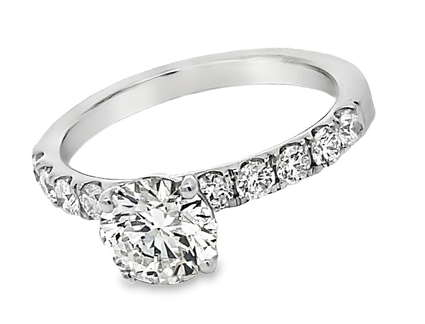 Fire & Ice 1.02ctr 1.52cttw 18kt Wg Dia Eng Ring Ags# 104115109004 F-j Vs1-si1 itemprop=