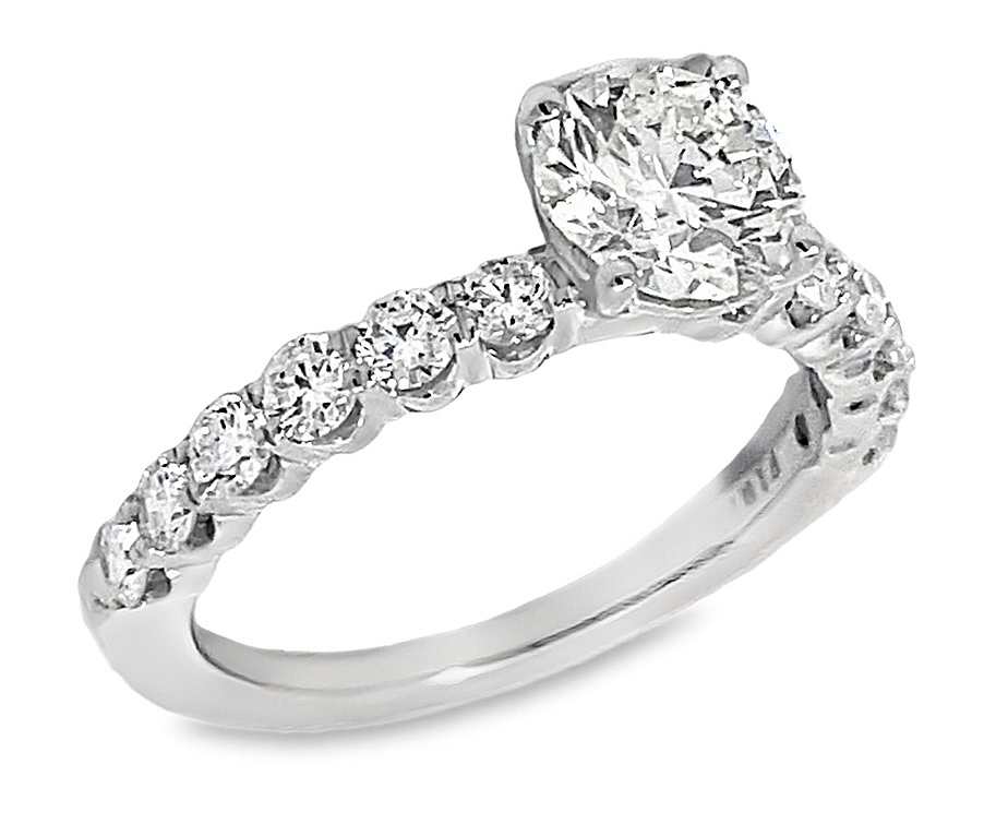 Fire & Ice 1.06ctr 1.73cttw 18kt Wg Dia Eng Ring Ags# 104112868007 G-j Vs1-si2 itemprop=
