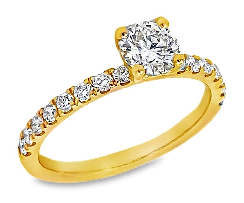 Fire & Ice .52 Ctr .86 Cttw 18kt Yg Dia Eng Ring Ags# 104116466005 G-i Vs1-si1