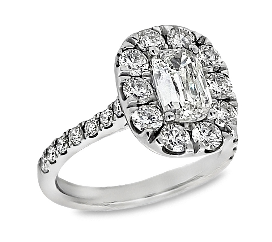.82ctr 1.98cttw 14kt Wg Elongated Cushion Halo Engagement Ring With Halfway Diamond Shank F-h Vs1-si2 itemprop=