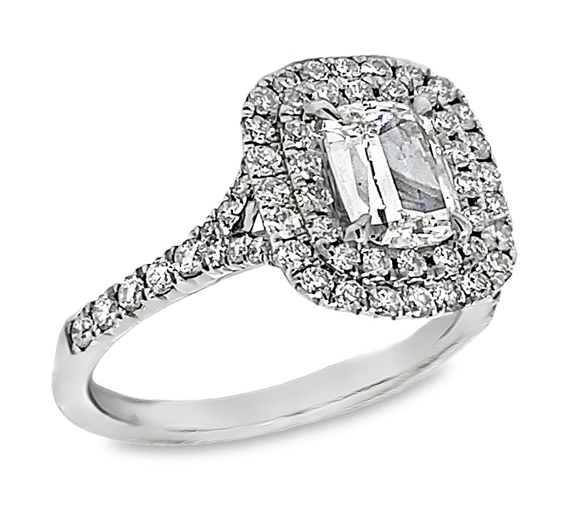 .70ctr Gia 1.29cttw 14kt Wg Double Halo Cushion Engagement Ring With Split Catherdal Shank E-h Vs2-si2 Gia # 1428218806 itemprop=