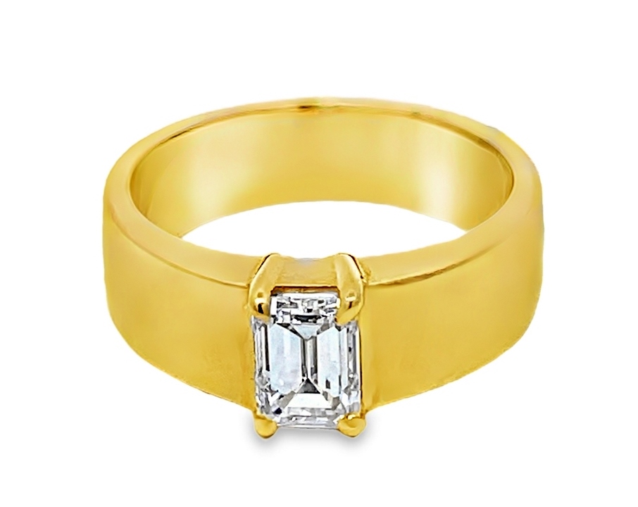 .90ct Gia 14kt Yg Wide Emerald Dia Solitaire Ring Gia 6425649908 H Vvs1 itemprop=