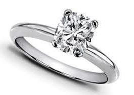 .90ct 14k Wg Cushion Cut Diamond Solitaire Ring J Si1