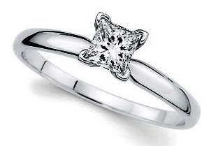 .48ct 14kt Wg Princess Cut Diamond Solitaire Ring I I1