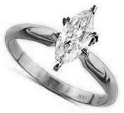 1/1cttw 14kt Wg Marquise Diamond Solitaire Ring 
J I1