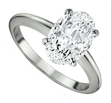 1.01ct 14kt Wg Oval Diamond Solitaire Ring 
J I1