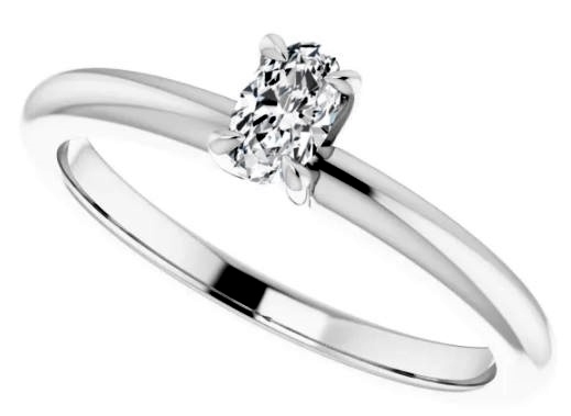 .23ct 14kt Wg Oval Diamond Solitaire Ring 
E I1