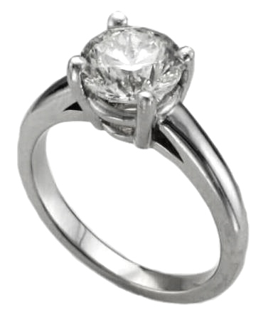 1.55ct 14k Wg Round Diamond Cathedral Style Solitaire Ring K I1 itemprop=