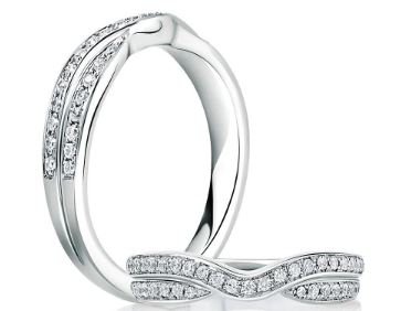 A. Jaffe .23ctw 18k Wg Curved Diamond Crossover Band 
F-h Vs1-vs2 itemprop=
