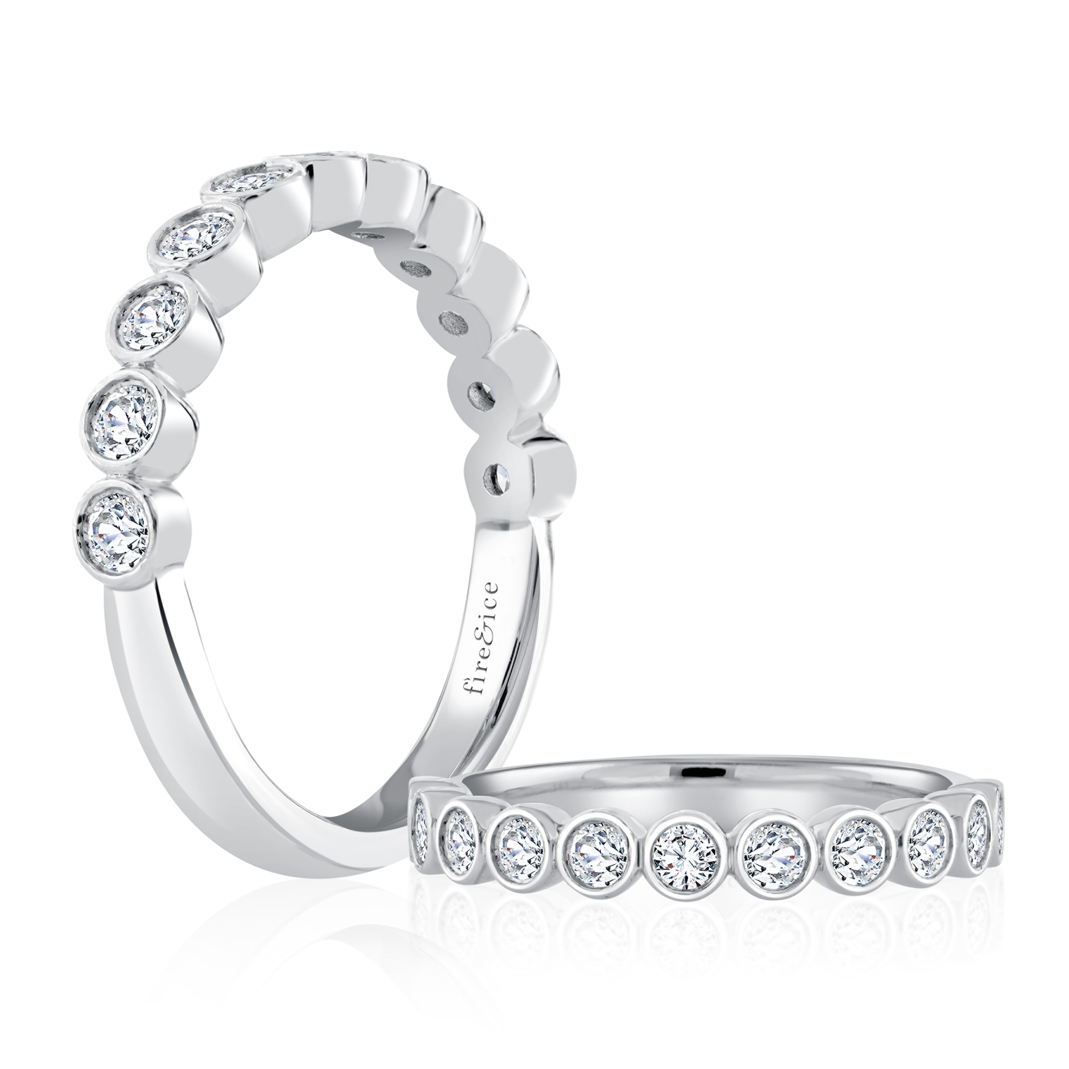 Fire & Ice .50cttw 18kt Wg Halfway Diamond Anniversary Band G-h Vs1-si1 itemprop=