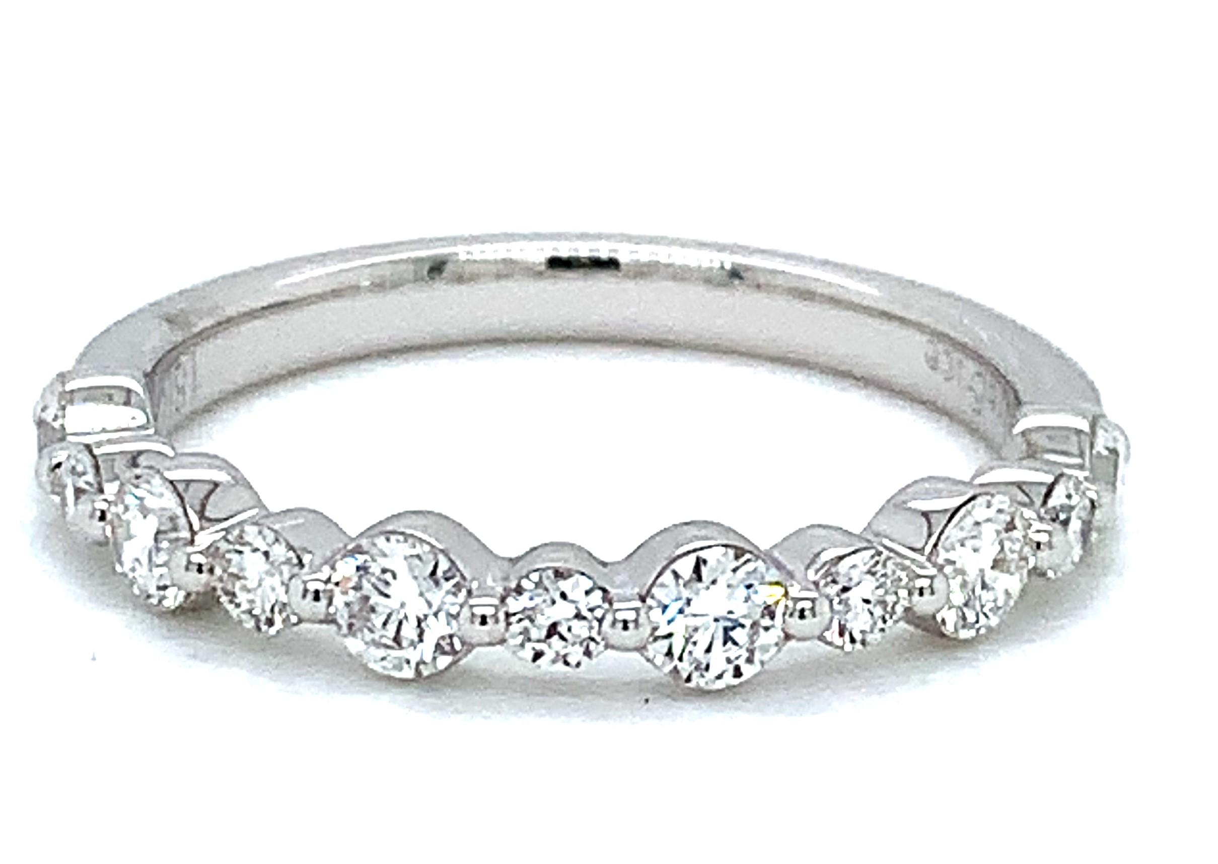 Fire & Ice No Sz .61cttw 18k Wg Halfway Diamond Anniversary Band F-h Vs1-vs2 itemprop=