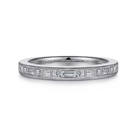 G&c .44ctw 14k Wg Round & Baguette Diamond Anniversary Band G-h Vs1-vs2 Serial #s1304366 itemprop=