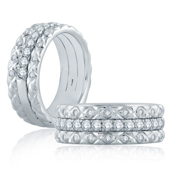A. Jaffe .50cttw 18kt Wg 3-row Quilted Dia Band
F-h Vs1-si1 itemprop=