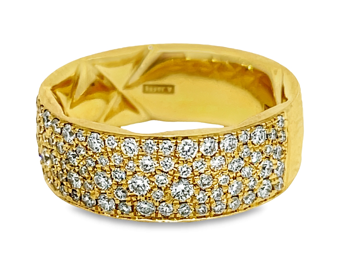 A. Jaffe .86ctw 18k Yg Wide Scattered Dia Anniversary Band G-h Vs1-si1 itemprop=