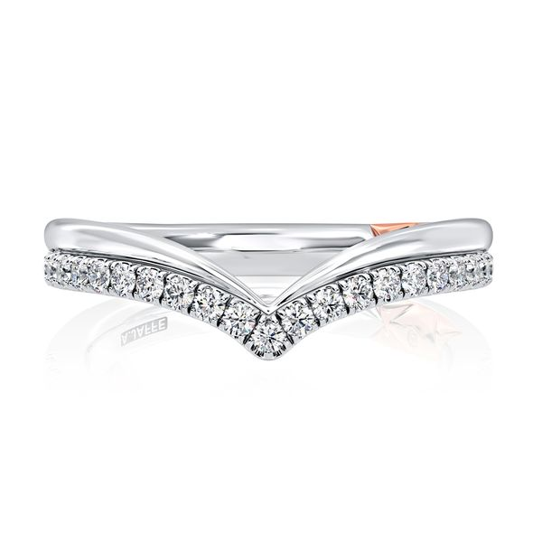 A. Jaffe .26ctw 18k Wg Curved Diamond Band W/ Rg Quilted Dia Accent G-i Vs1-si1 itemprop=