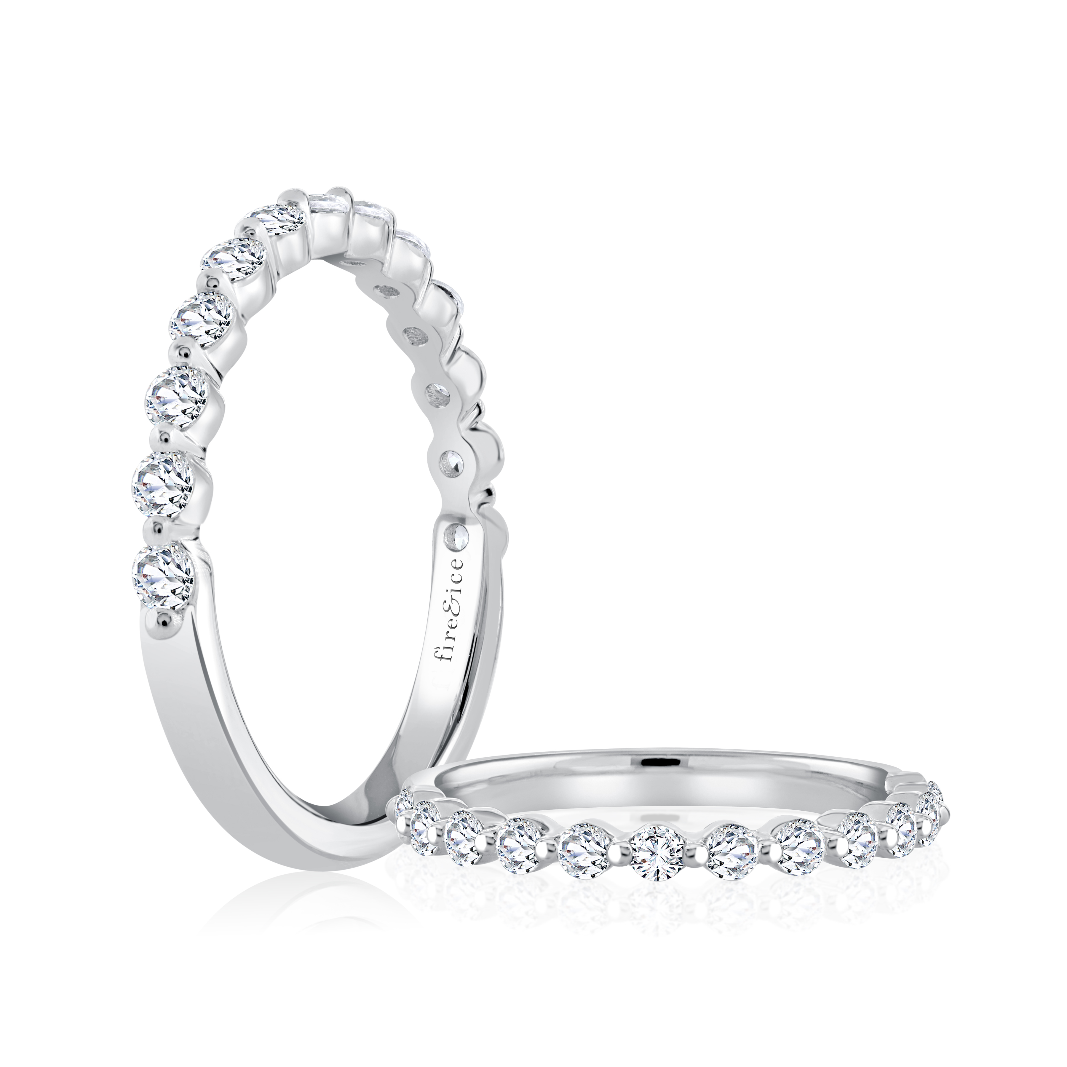 Fire & Ice No Sz .50cttw 18kt Wg Shared Prong Diamond Band F-h Vs1-si1 itemprop=