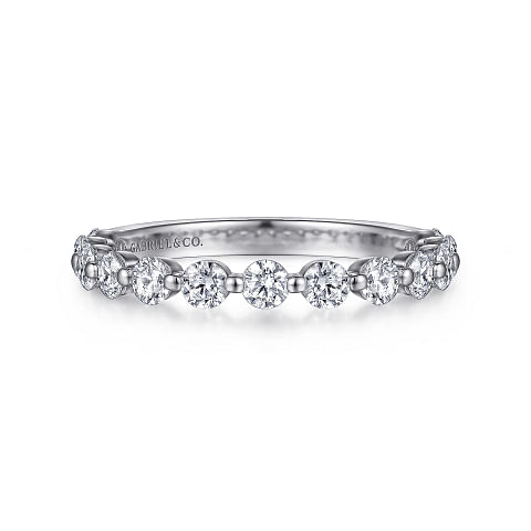 G&c No Sz .84cttw 14kt Wg  Round Single Prong Diamond Anniversary Band G-h Vs1-si1 Serial #s1965500 itemprop=