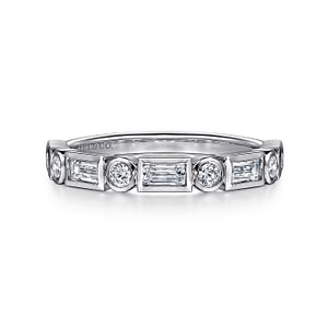 G&c .57ctw 14k Wg Baguette And Rd Dia Bzl Set Anniversary Band F-h Vs1-vs2 Serial #s1965494 itemprop=