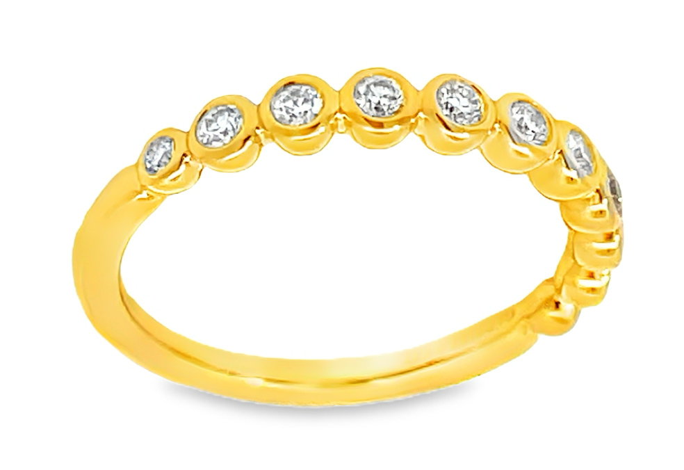 G&c .26cttw 14kt Yg Round Bezel Set Diamond Anniversary Band G-i Vs1-si1 Serial #s1965495