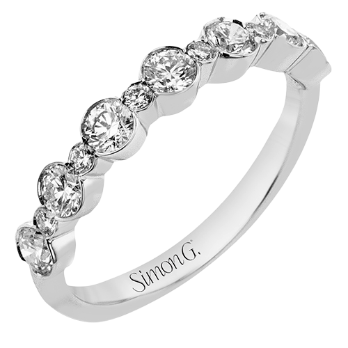 Alternating Diamond Bezel Bubble Wedding Band