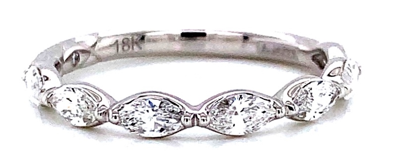 A. Jaffe No Sz .67 Ctw 18k Wg 7-stn Marquise Dia Band With Quilted Dia Accent F-h Vs1-vs2 itemprop=