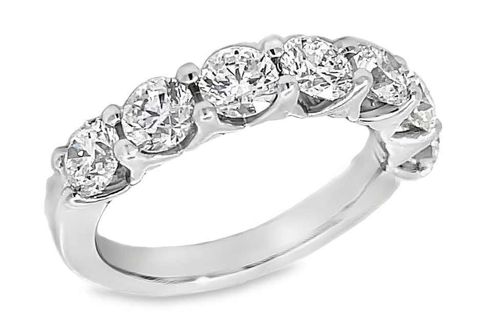 Fire & Ice 2.10cttw 18kt Wg 7-stone Diamond Band Style Ring H-i Si1-si2