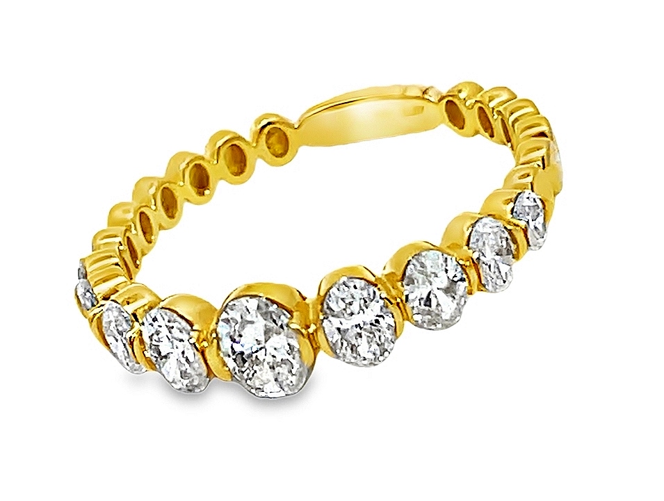 .97cttw 14k Yg Grad Oval Dia Bubble Anniversary Band G-i Vs1-vs2 itemprop=