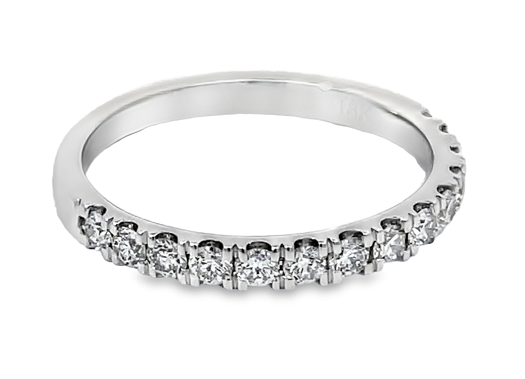 Fire & Ice .75cttw 18k Wg Straight Diamond Band Style Ring F-h Vs1-si1 itemprop=