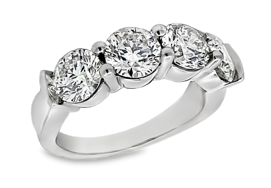 2.80cttw Gia 18k Wg 4-stone Rd Diamond Anniversary Band G Si2 Gia #s 5506745911 6501687267 6505731378 6502837614 itemprop=