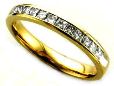 14k Yellow Gold 1 Ctw Princess Diamond Anniversary Band itemprop=