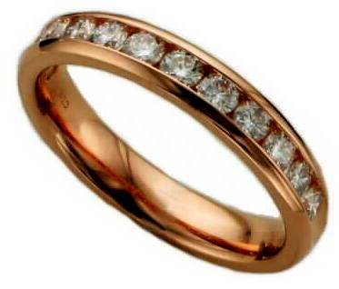 14k Rose Gold 1 Ctw Round Diamond Anniversary Band itemprop=