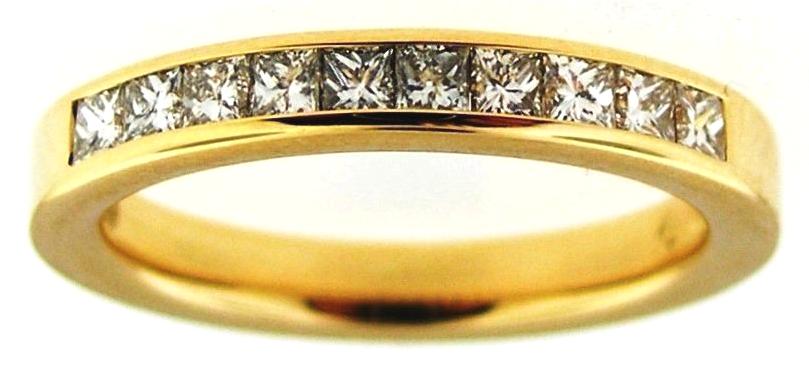 14k Yellow Gold 1/1 Ctw Princess Diamond Anniversary Band itemprop=