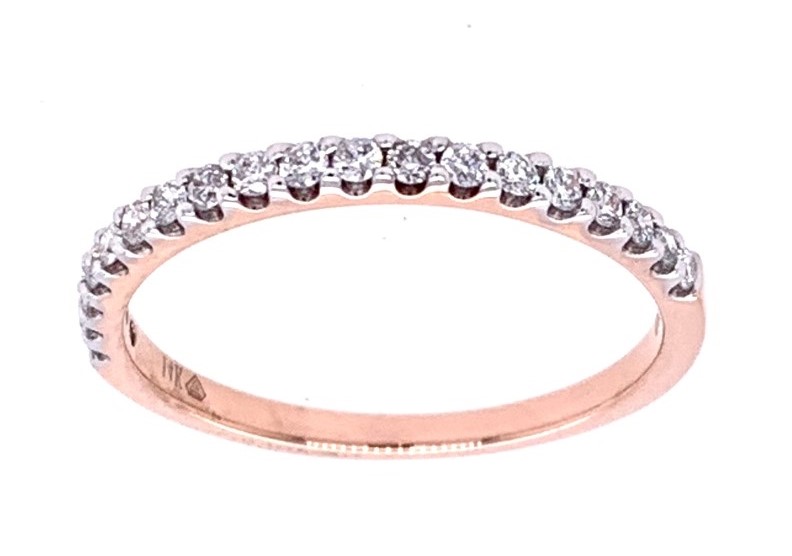 14k Rose Gold .24 Ctw Prong Set Round Diamond Anniversary Band