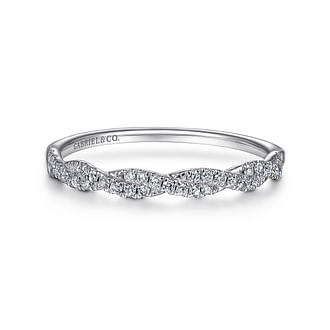 G&c .14ctw 14k Wg Twisted Diamond Band Serial #s1949060 G-i Vs1-vs2