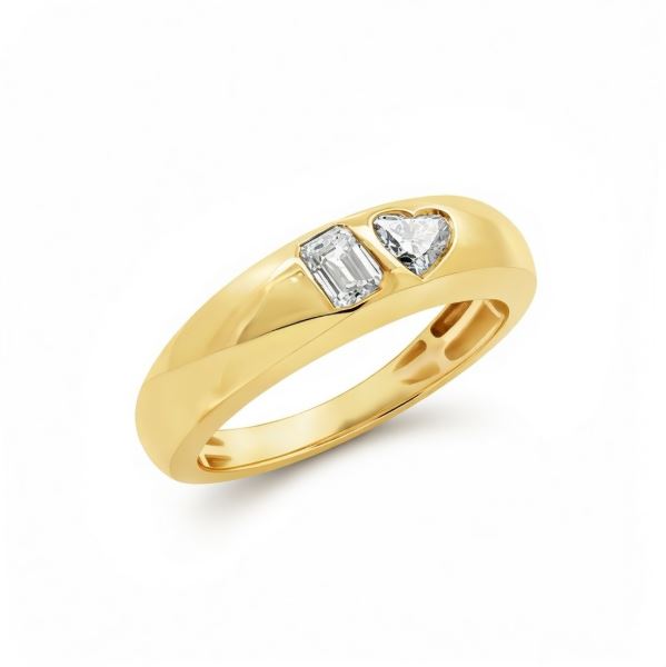 14k Yellow Gold Toi Et Moi Diamond Fashion Ring .42 Ctw