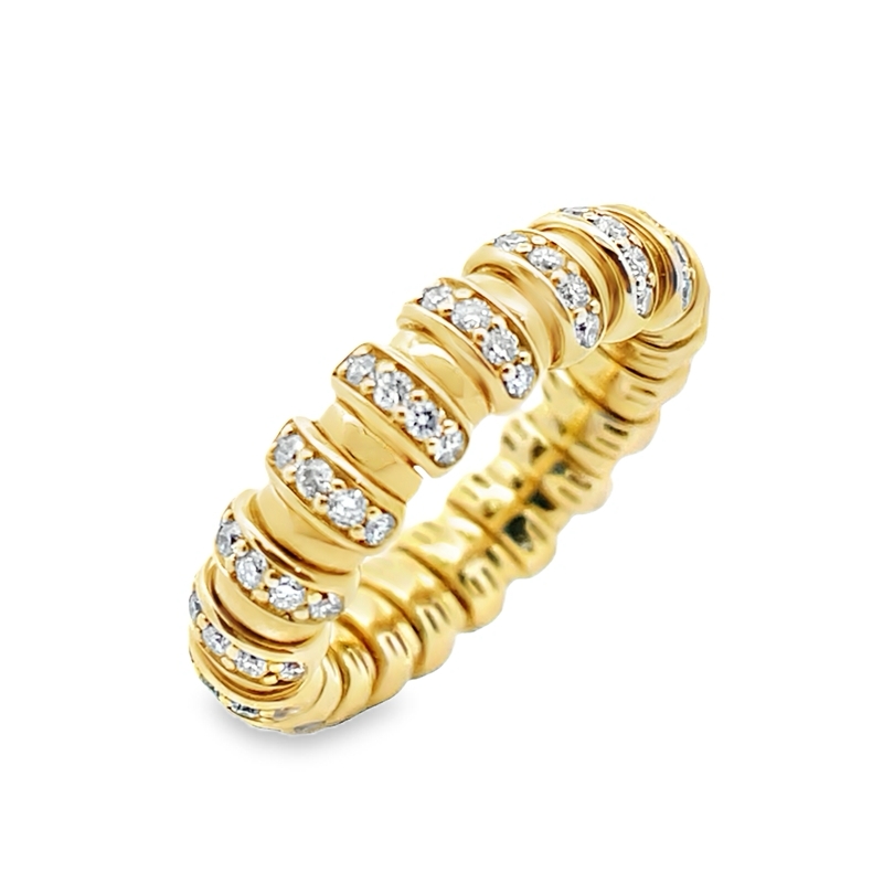 14k Yellow Gold Flexible Diamond Band .96 Ctw