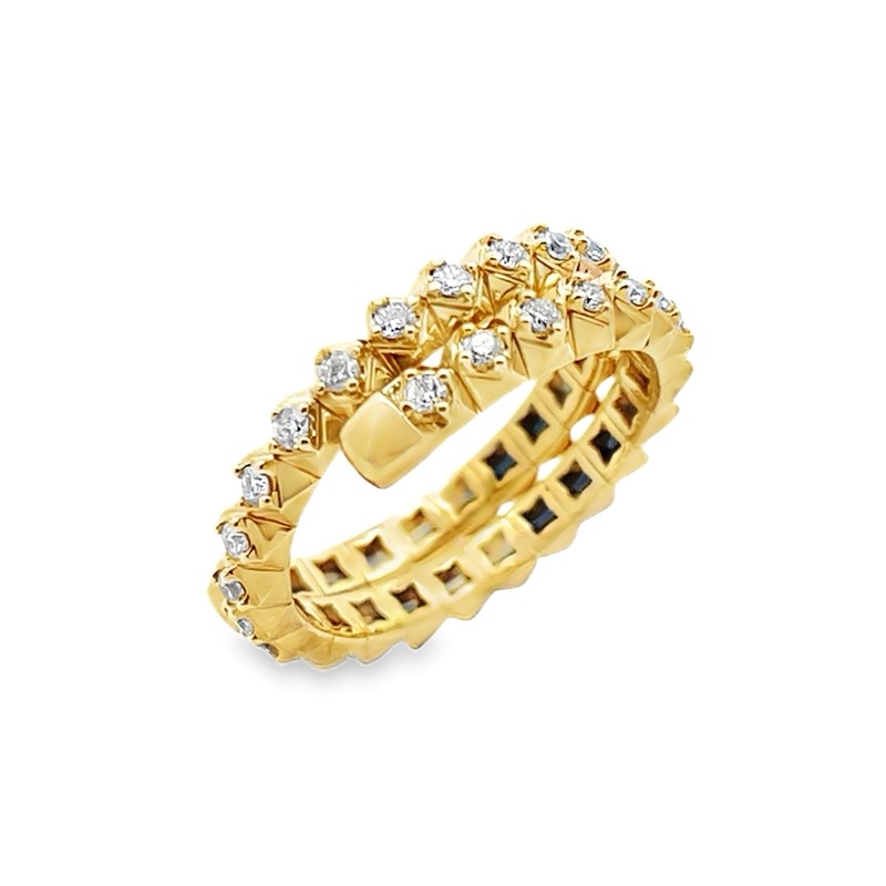 14k Yellow Gold Flexible Diamond Band .60 Ctw