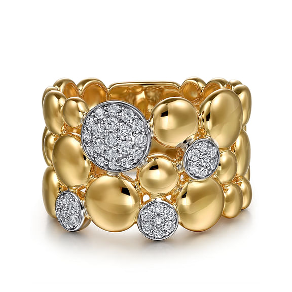 G&c .30cttw 14kt Yg Bujukan Pave' Dia Wide Fashion Band  F-h Vs1-si1 Serial #s2013917 itemprop=