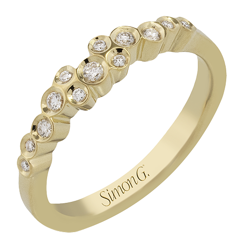 18k Yellow Gold Bezel Set Bubble Diamond Ring .13 Ctw